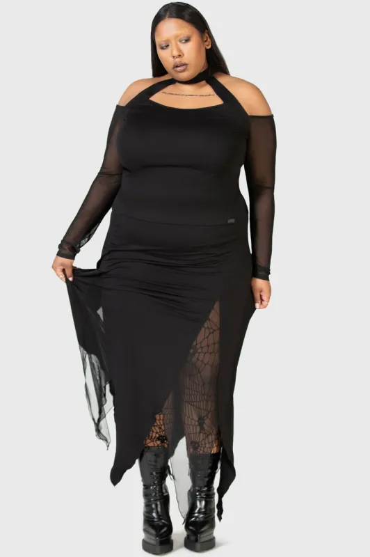The Grimmer The Better Midi Skirt [PLUS] sold by Killstar