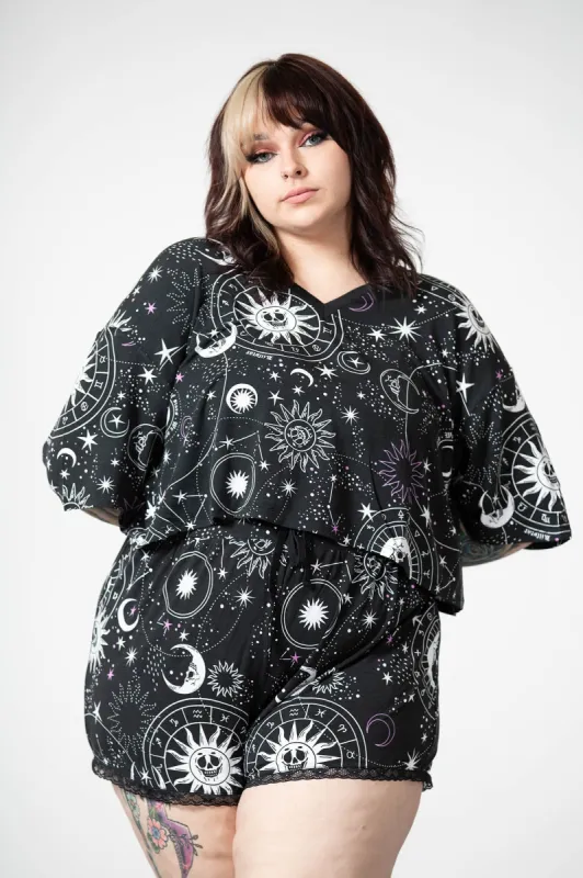 Moonlight V Neck Crop Top [PLUS] sold by Killstar