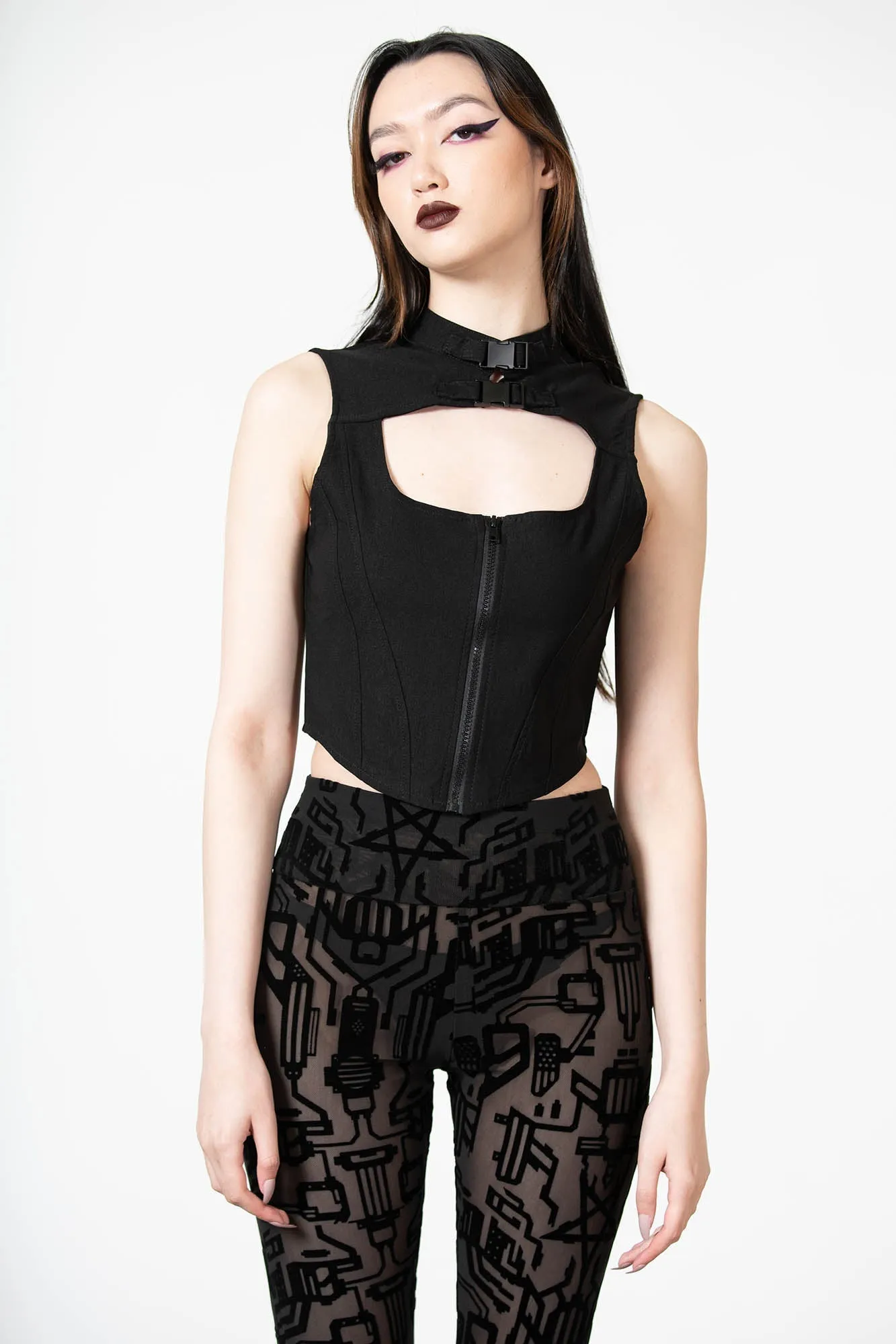 Amped Up Corset Top sold by Killstar