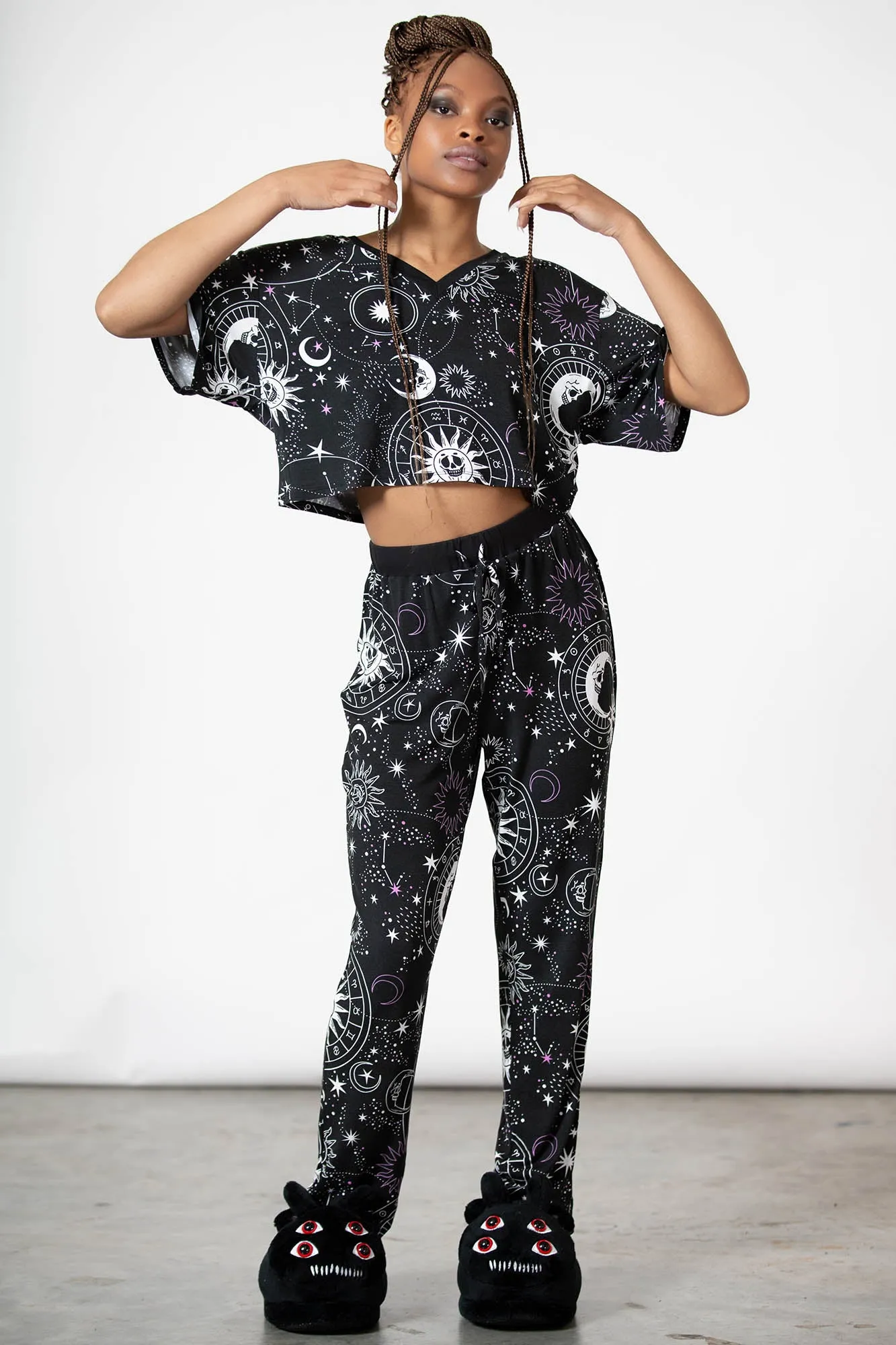 Moonlight V Neck Crop Top sold by Killstar