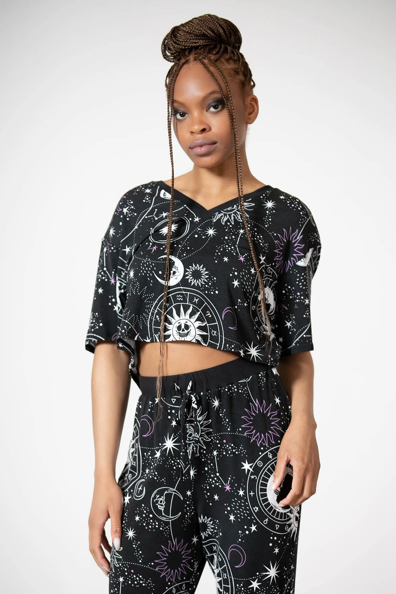 Moonlight V Neck Crop Top sold by Killstar product image thumbnail 2