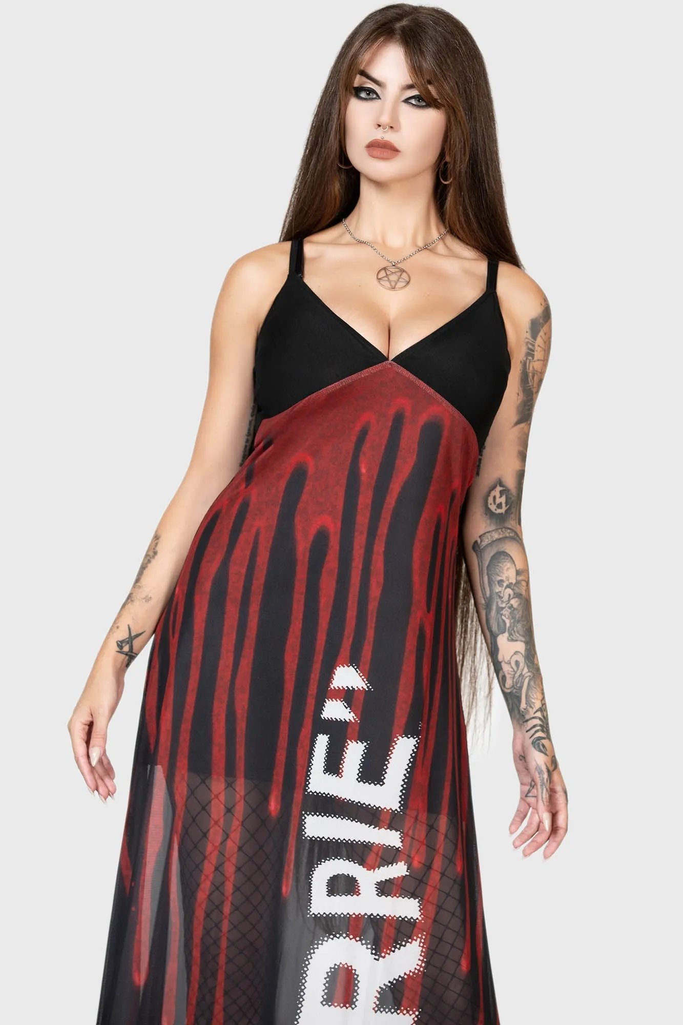 Warned Maxi Dress sold by Killstar product image thumbnail 4