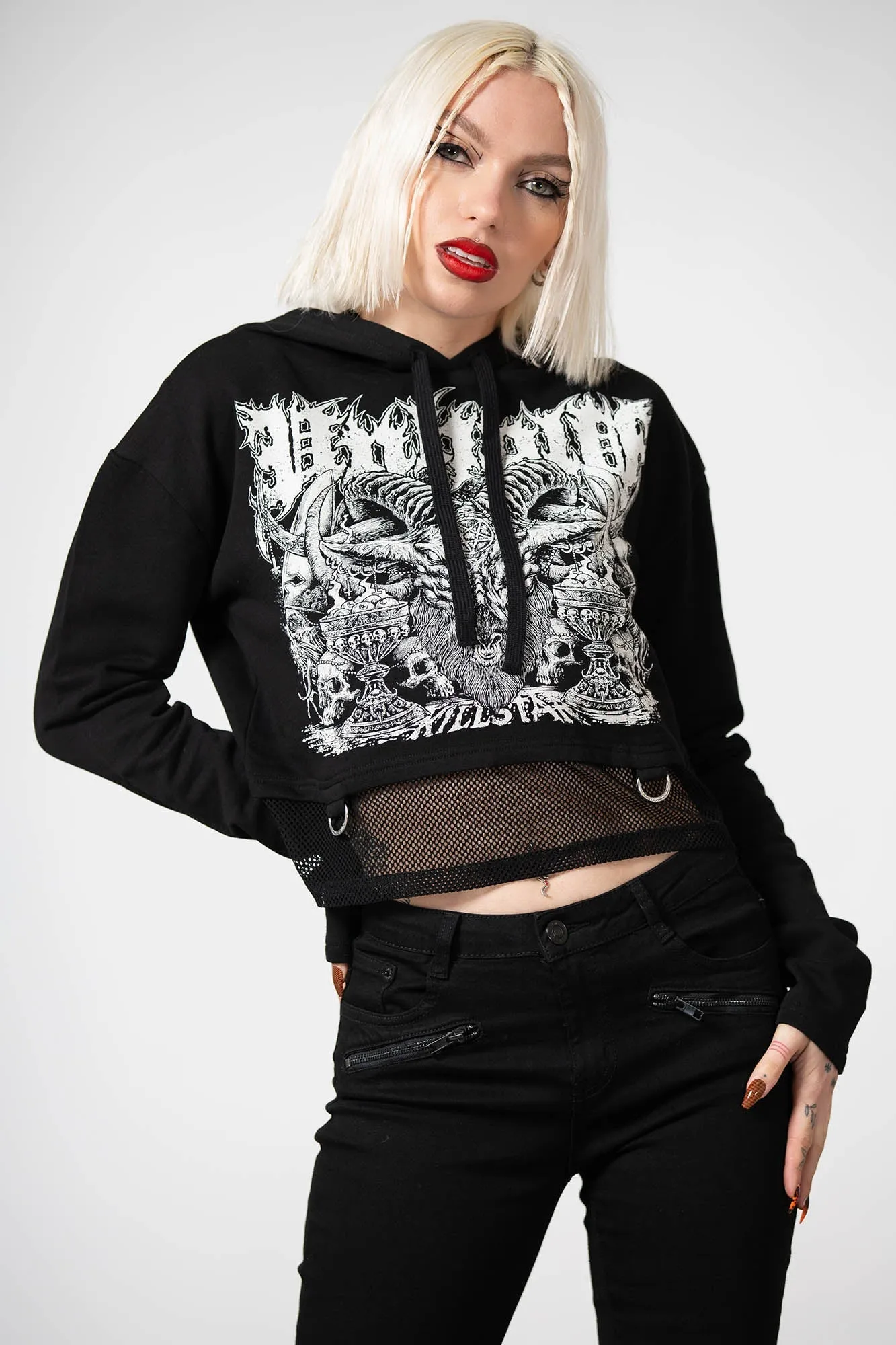 Reagon Crop Hoodie sold by Killstar