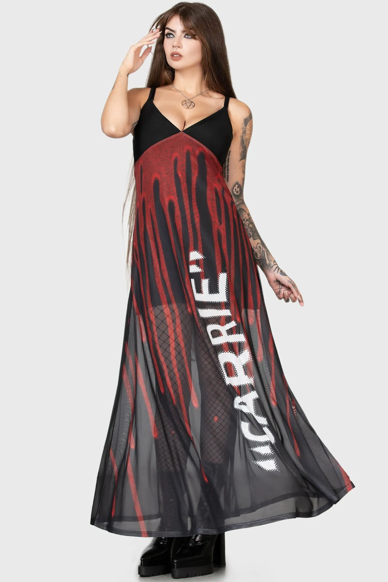 Warned Maxi Dress sold by Killstar product image thumbnail 3