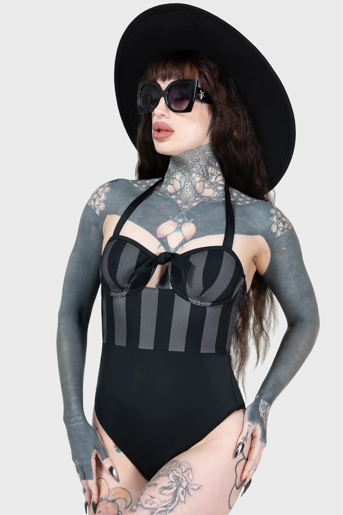Shadow Stripe Swimsuit sold by Killstar product image thumbnail 2