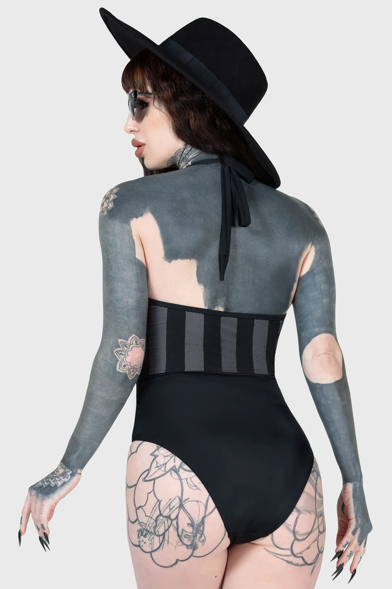 Shadow Stripe Swimsuit sold by Killstar product image thumbnail 4