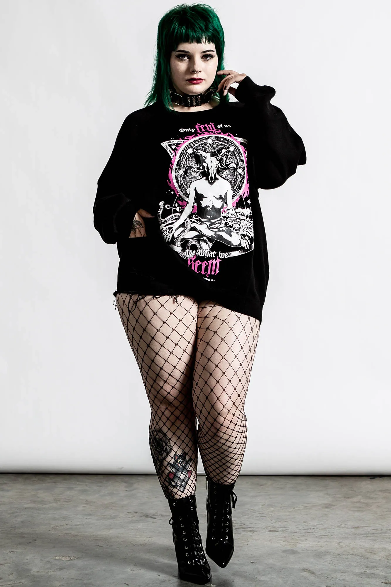 Meditate Batwing Knit Sweater sold by Killstar product image thumbnail 3