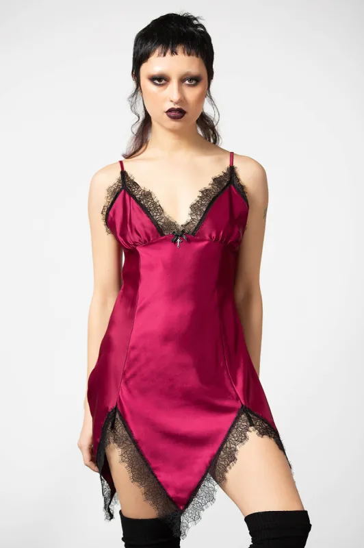 Fatal Farewell Slip Dress [BLOOD] sold by Killstar