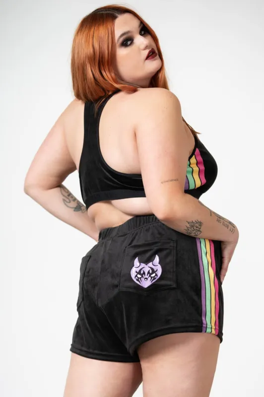 Groovy Velour Shorts [PLUS] sold by Killstar