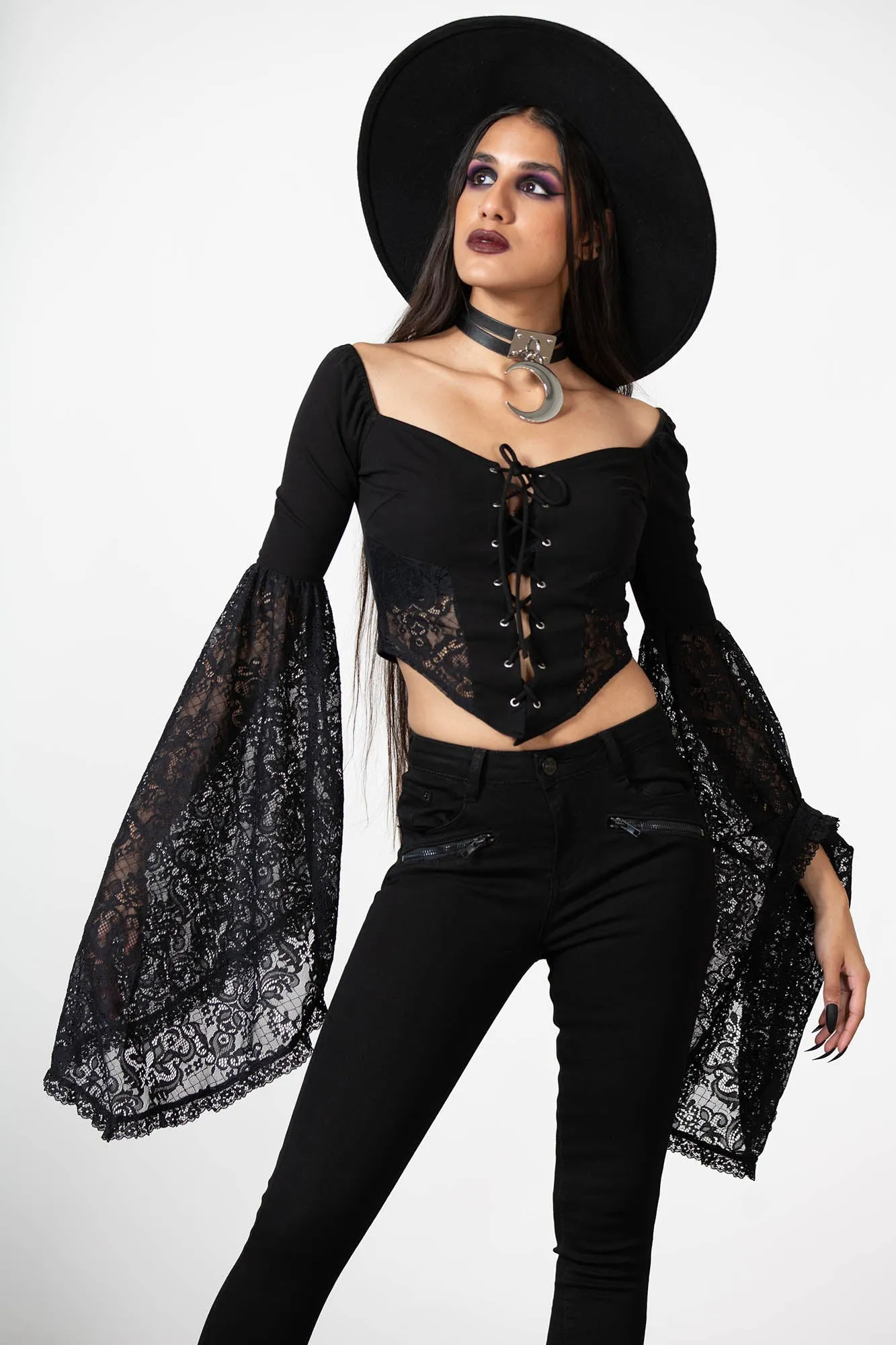 Sentina Long Sleeve Top sold by Killstar