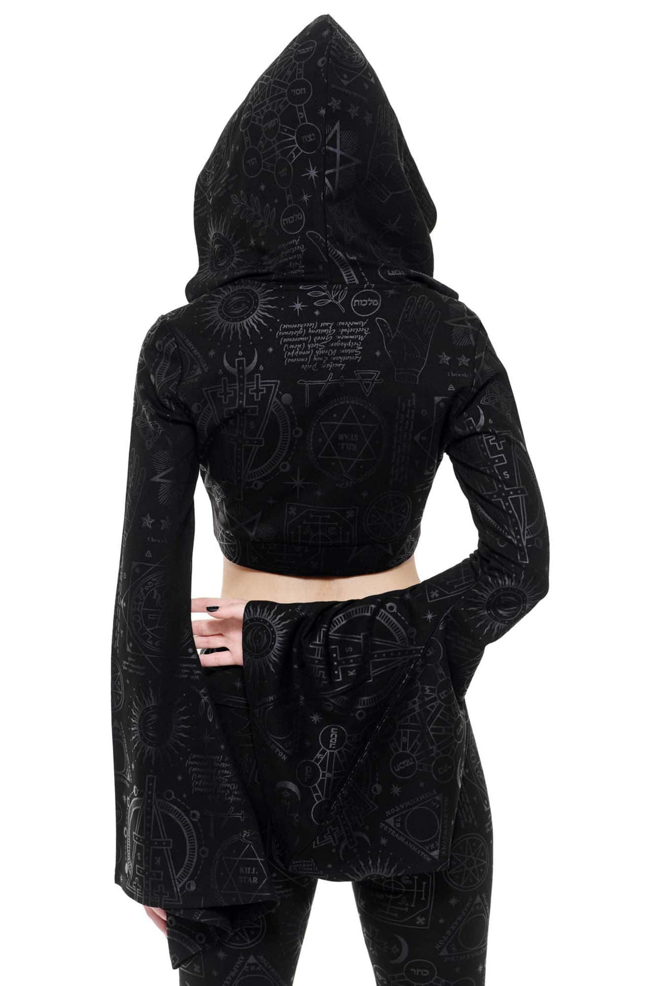 Witchhead Hooded Crop Top Resurrect sold by Killstar product image thumbnail 4