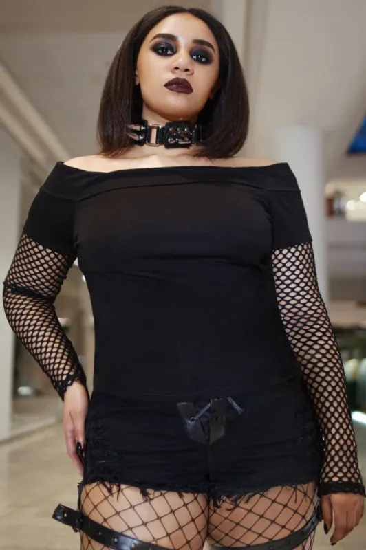 Rebelle Fishnet Top Resurrect sold by Killstar