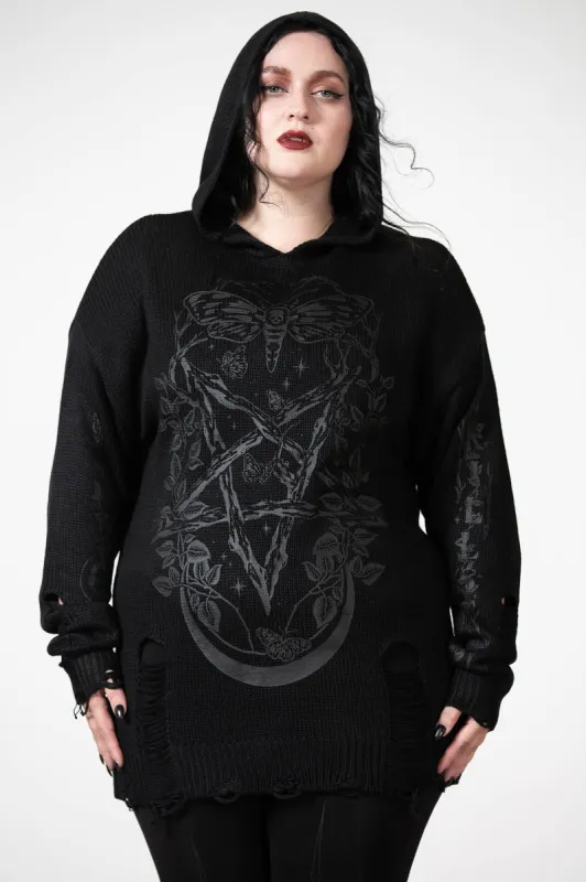 Hyperion Hooded Knit Sweater Resurrect sold by Killstar
