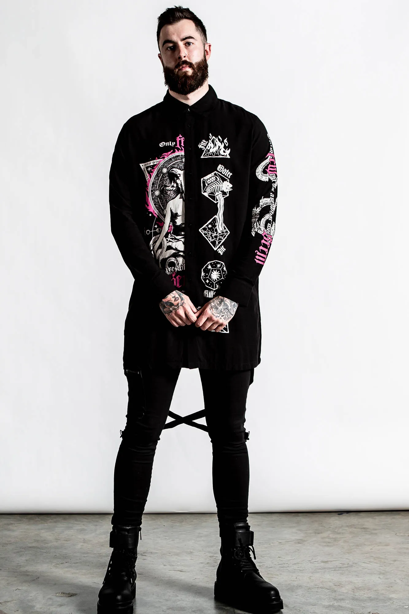 Meditate Button-Up Shirt sold by Killstar product image thumbnail 3