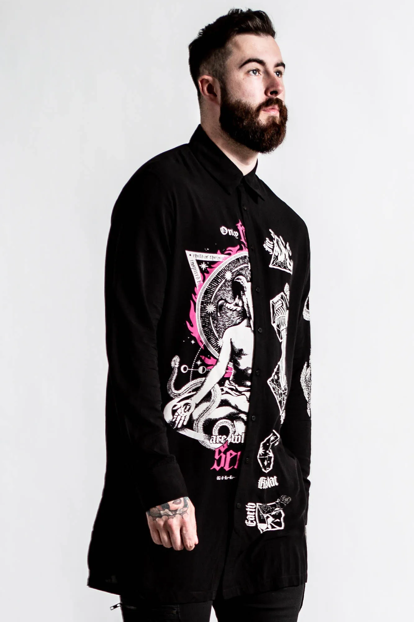 Meditate Button-Up Shirt sold by Killstar product image thumbnail 4