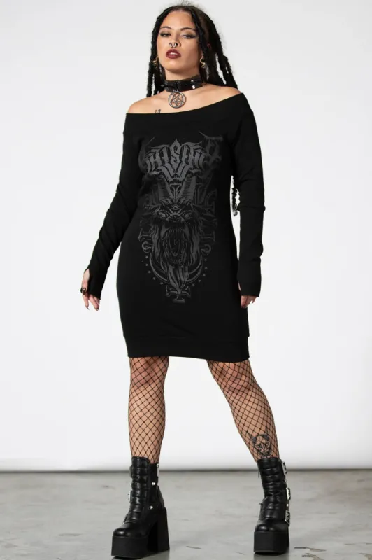 Bellow Bardot Sweater Dress sold by Killstar