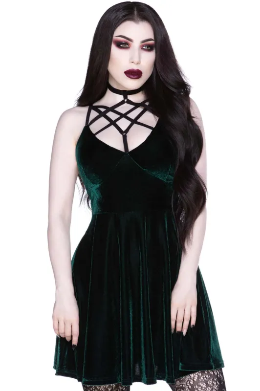 Magica Skater Dress [EMERALD] sold by Killstar