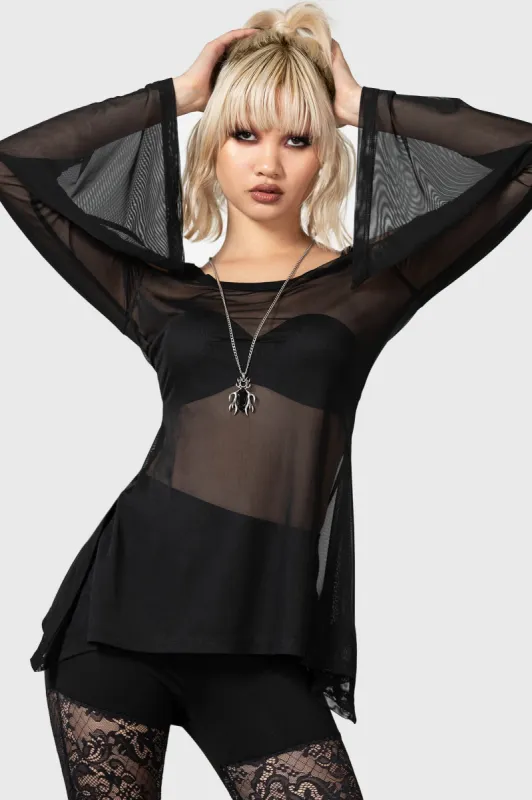 Waning Orbit Cold-Shoulder Top sold by Killstar