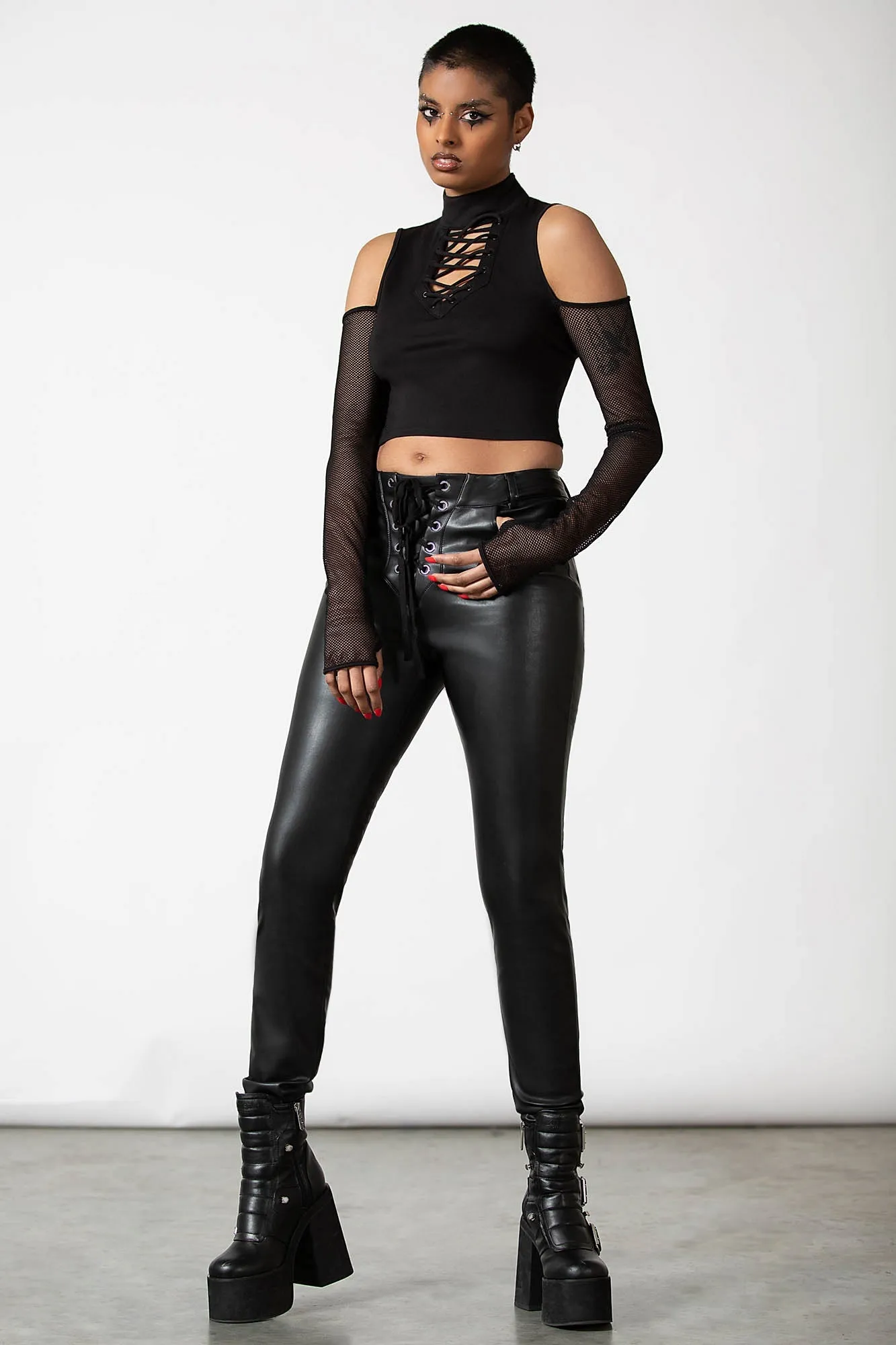 Primevil Lace-Up Pants sold by Killstar