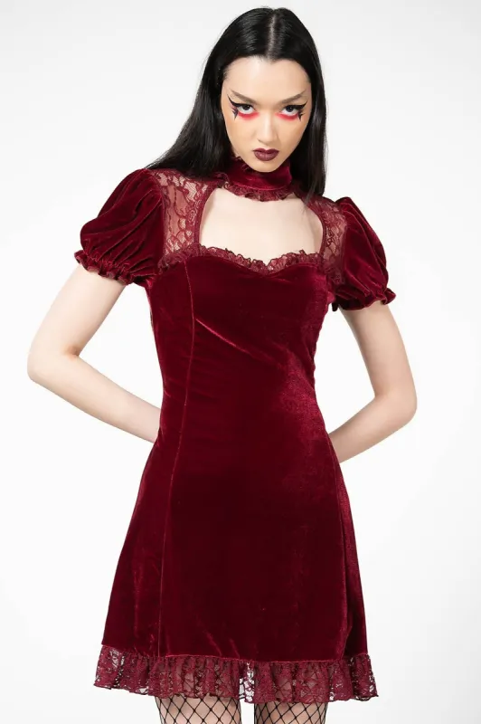 Julienne Velvet Keyhole Dress [BLOOD] Resurrect sold by Killstar
