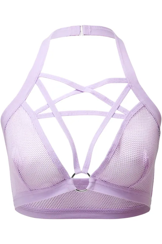 Possess Me Fishnet Bralet [LILAC] made by Killstar