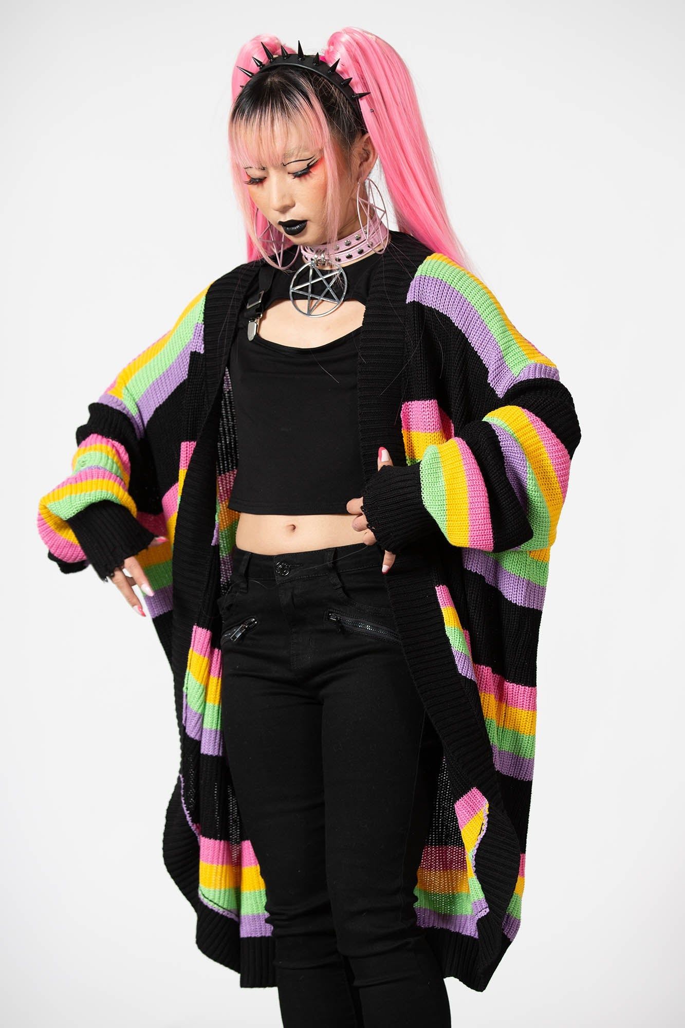 Rainbow Knit Cardigan Resurrect sold by Killstar product image thumbnail 4