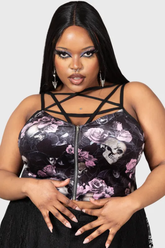 Lost In Sin Zip Top [BLACK/PINK] [PLUS] made by Killstar