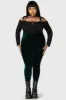Hematite Leggings [EMERALD] [PLUS] sold by Killstar