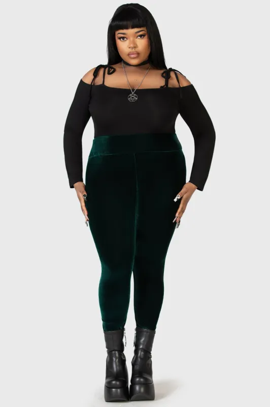 Hematite Leggings [EMERALD] [PLUS] sold by Killstar