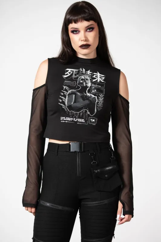 Devil's Voice Cold Shoulder Top sold by Killstar