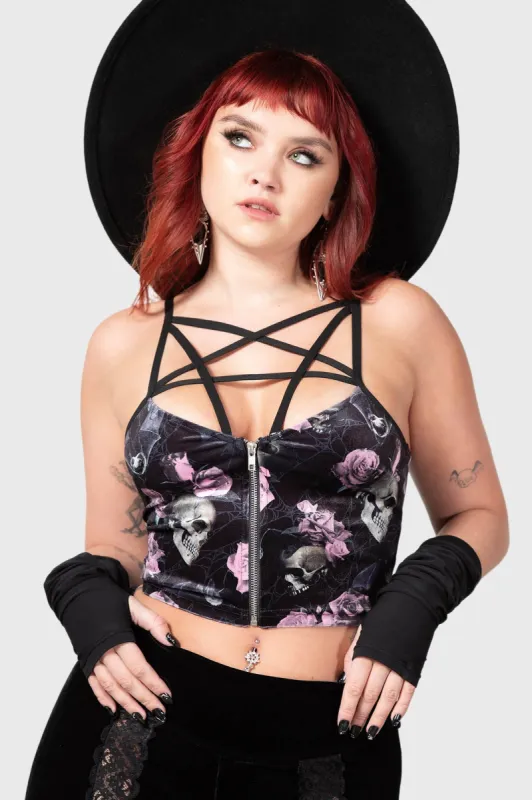 Lost In Sin Zip Top [BLACK/PINK] made by Killstar