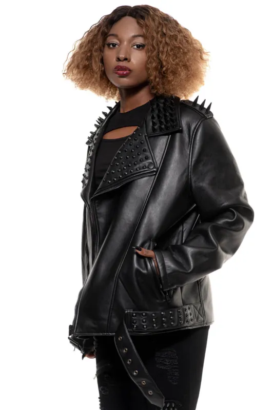 Creeping Death Biker Jacket [BLACK STUDS] sold by Killstar