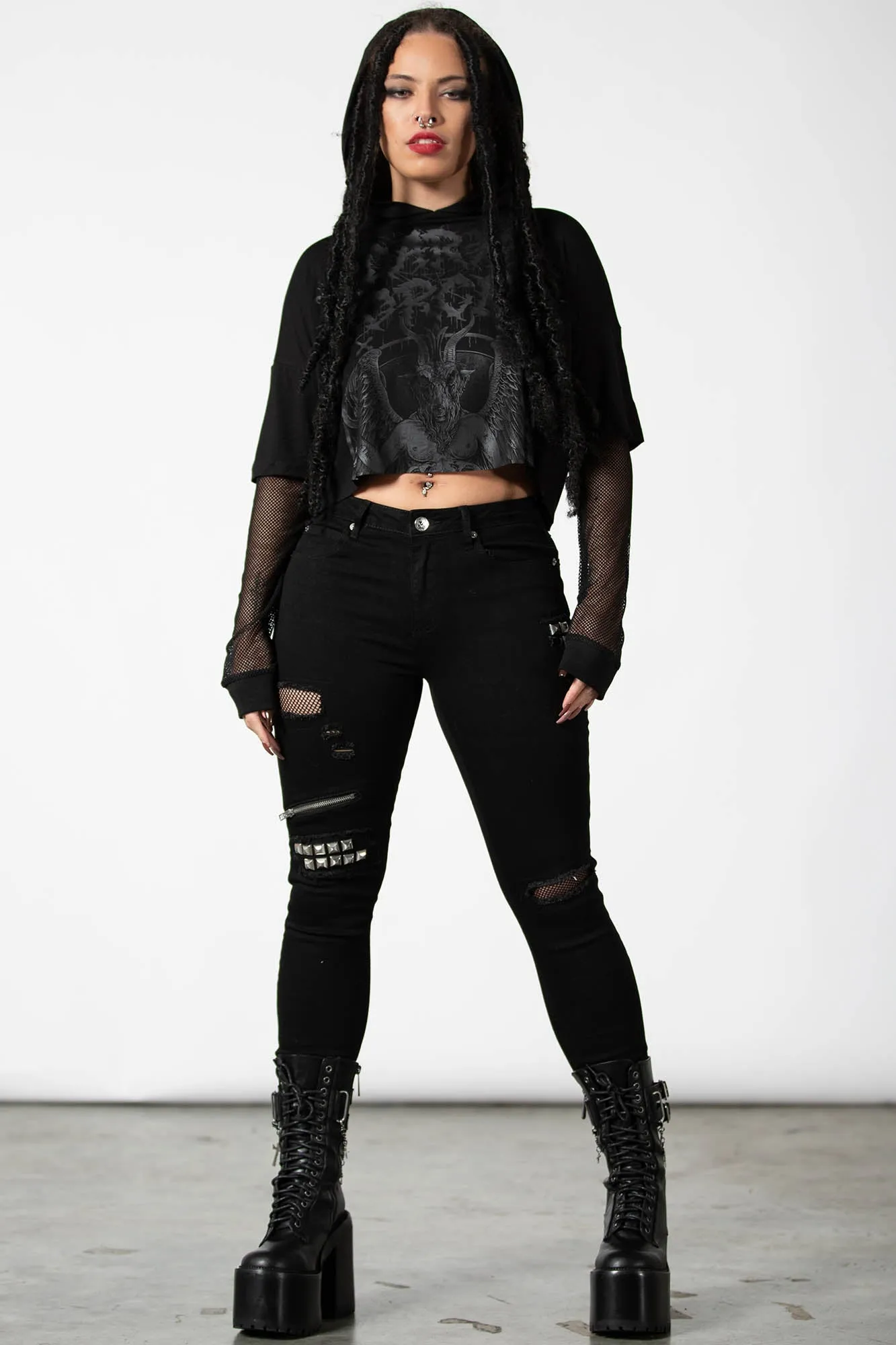 Dark Forces Cropped Hoodie sold by Killstar product image thumbnail 2