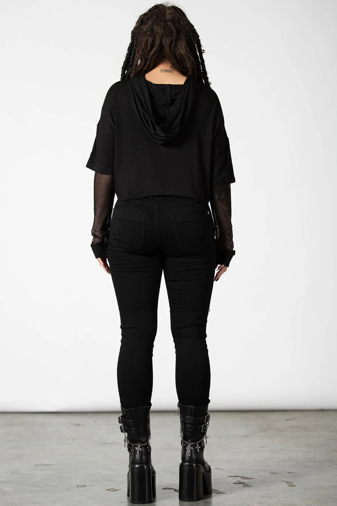 Dark Forces Cropped Hoodie sold by Killstar product image thumbnail 3