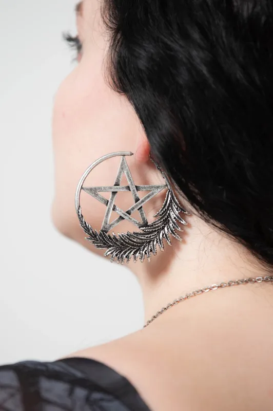 Penta Faune Hoop Earrings sold by Killstar