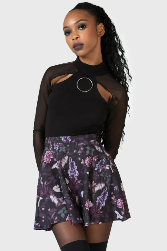 Deadly Blossom Mini Skirt sold by Killstar