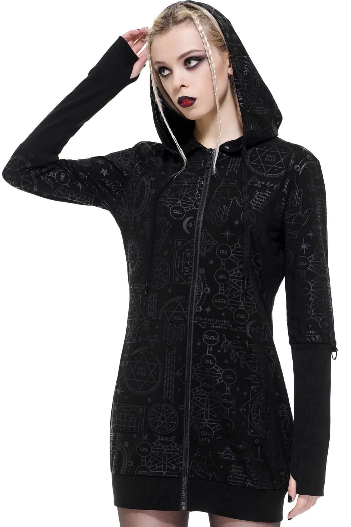 Unholy Sabbath Longline Hoodie sold by Killstar product image thumbnail 2