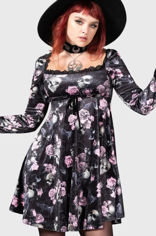 Imperia Long Sleeve Dress [BLACK/PINK] - Resurrect made by Killstar