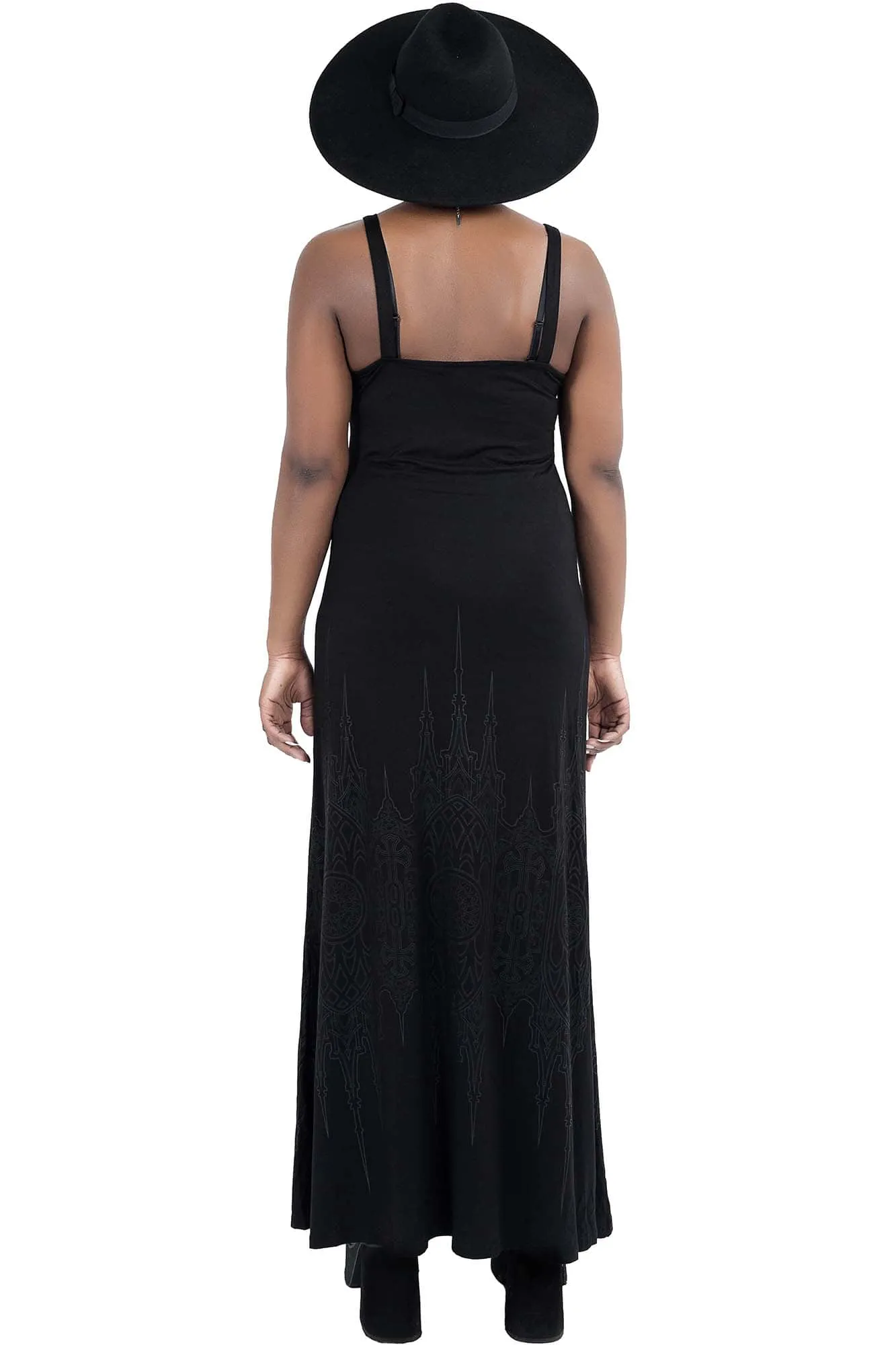 Dethroned Maxi Dress - M / Black / 95% Polyester 5% Elastane - Resurrect sold by Killstar product image thumbnail 4