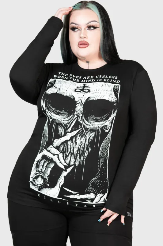 Blind Mind Long Sleeve Top [PLUS] sold by Killstar