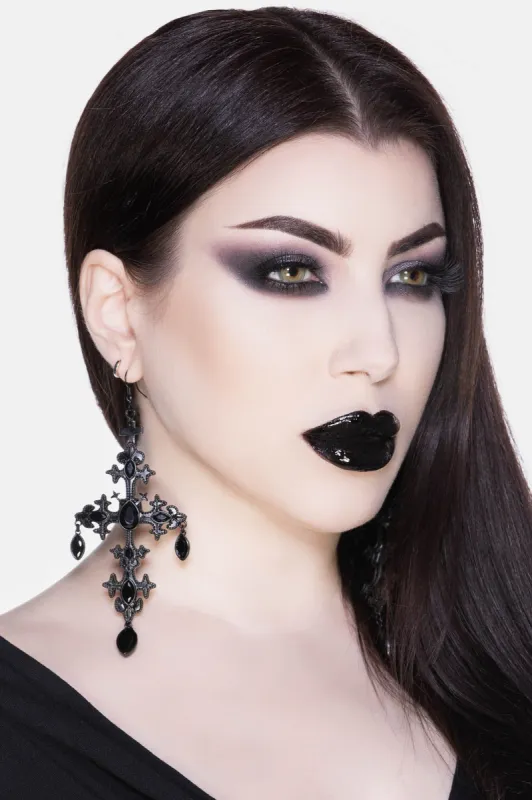 Crossed Desire Earrings [B] sold by Killstar