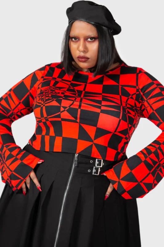 Suspiria Mood Crop Top [BLACK/RED] [PLUS] sold by Killstar