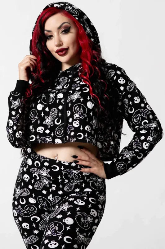 Purr Off Cropped Hoodie [B] sold by Killstar