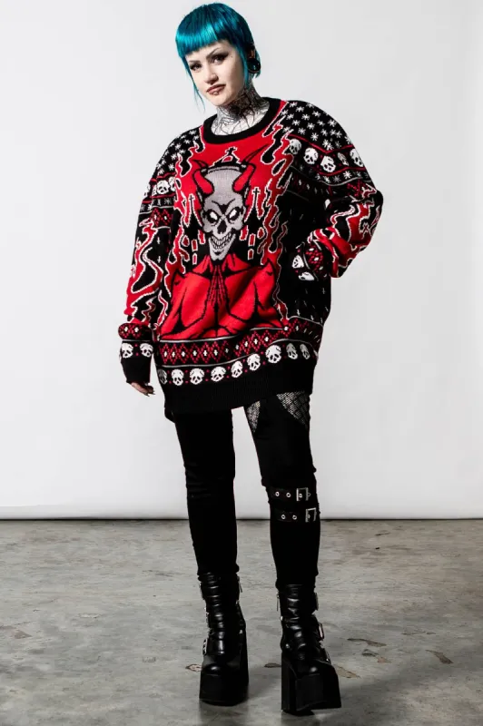 Festive Af Knit Sweater Resurrect made by Killstar