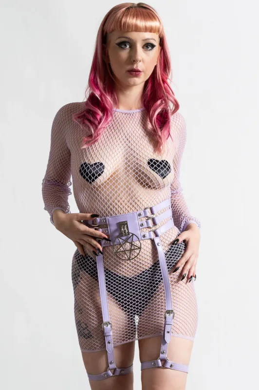 Baby Hex Suspender Belt [LILAC] made by Killstar