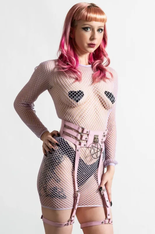 Baby Hex Suspender Belt [PASTEL PINK] sold by Killstar