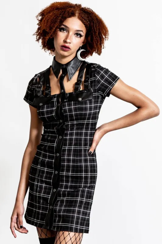 All Attitude Cut-Out Dress [ASH TARTAN] made by Killstar