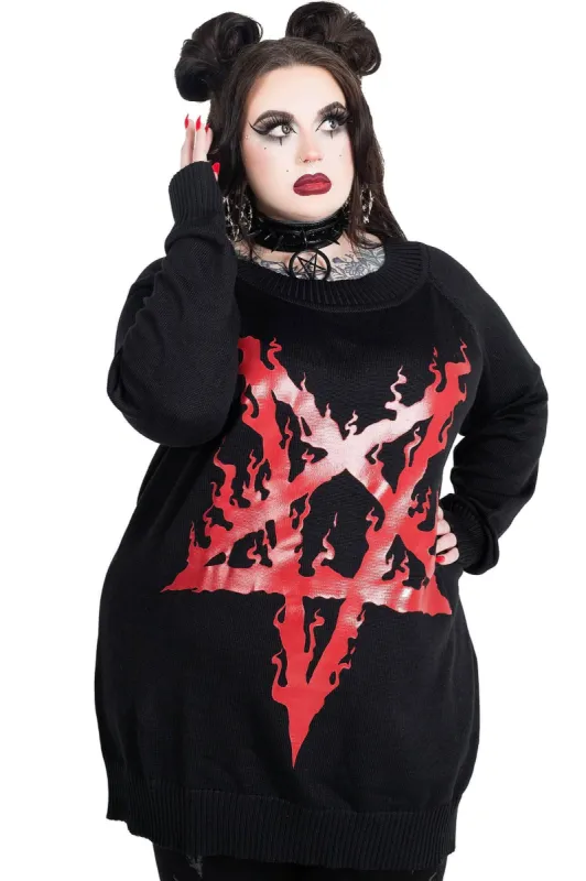 Bloodpact Knit Sweater [PLUS] sold by Killstar