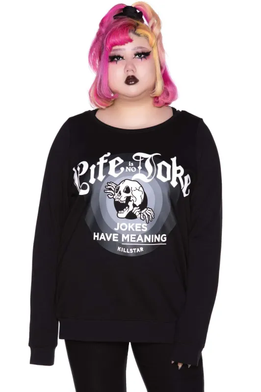 Life is No Joke Wide Neck Sweater [PLUS] made by Killstar