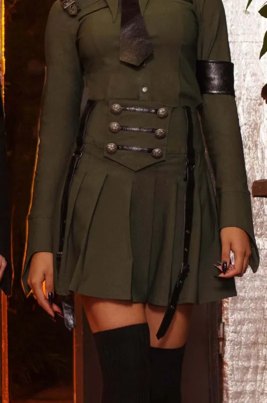 Dark Academy Mini Skirt [KHAKI] sold by Killstar